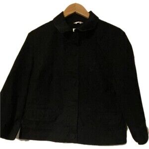 Talbots Stretch button up Black Jacket size 16 Lightweight